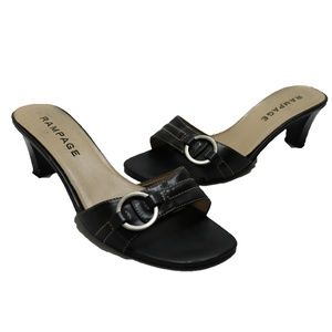 Rampage Black Sandal Slides Pumps Size 9